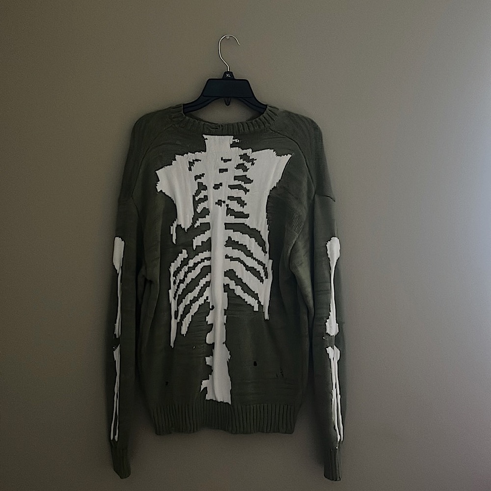 Sage Green Skeleton Sweater